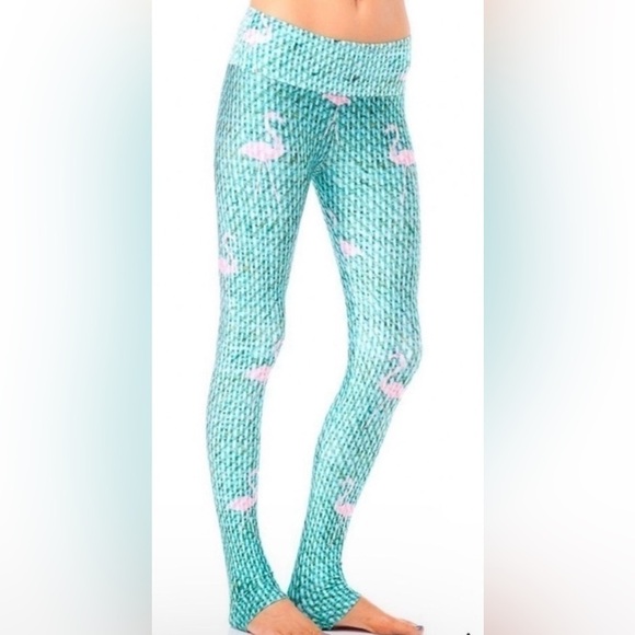 Goldsheep Pants - Goldsheep Women’s Flamingo Print Leggings Size Small